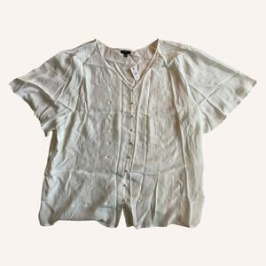 TALBOTS PLUS flowy ivory shirt, new w/tags, size 20W, + extra button